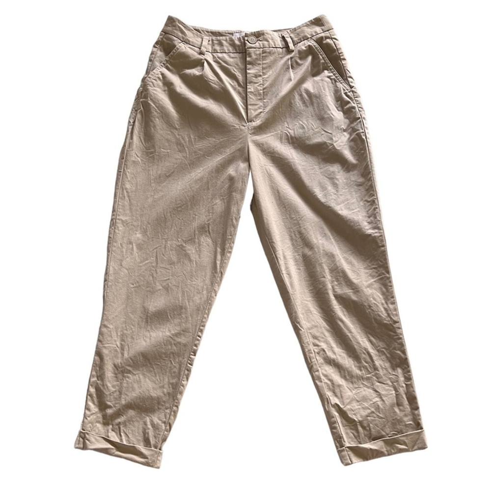 Oak and Fort High Waisted Casual Cotton Tapered Dress Pant